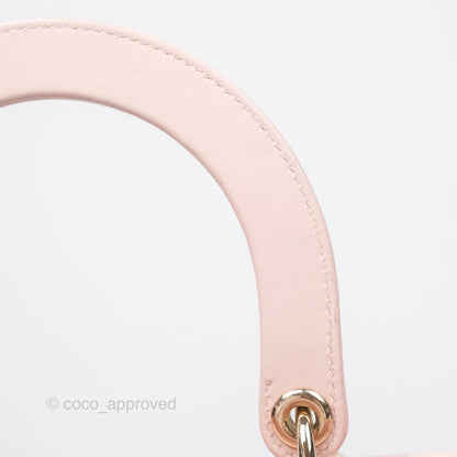 Christian Dior Medium Lady Dior Pink Lambskin Gold Hardware