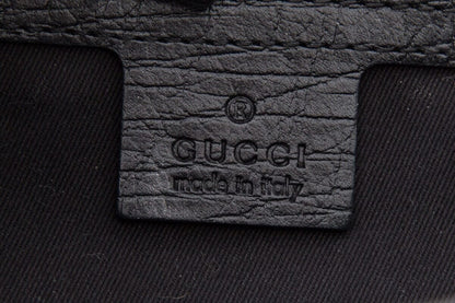 Gucci Black Monogram Bamboo Bullet Handbag