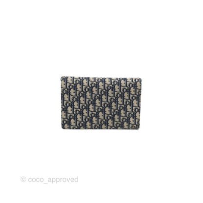 Christian Dior Saddle Chain Pouch Navy Oblique Jacquard