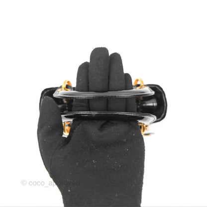 Dior Mini Lady Dior Cannage Black Suede Patent Gold Hardware