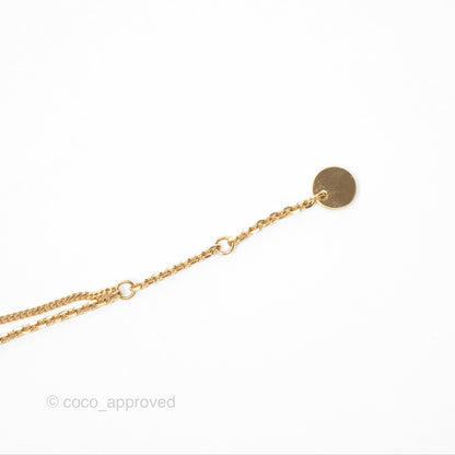 Christian Dior Petit CD Double Necklace Crystals Gold Tone