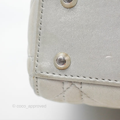 Christian Dior Mini Lady Dior Metallic Silver Nubuck Silver Hardware
