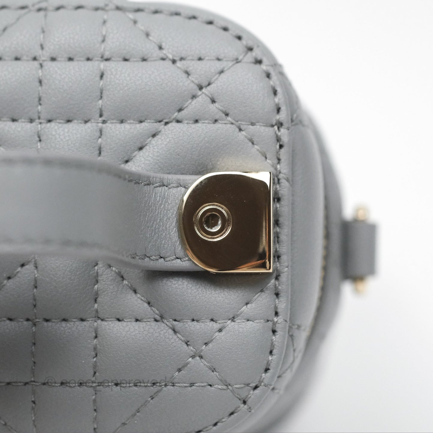 Christian Dior Micro Lady Dior Vanity Case Grey Cannage Lambskin