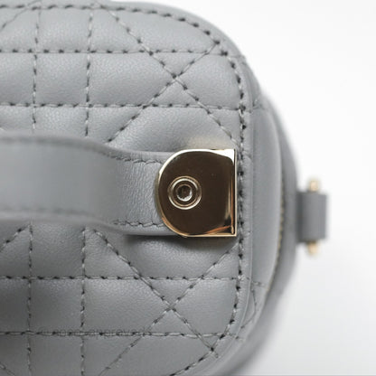 Christian Dior Micro Lady Dior Vanity Case Grey Cannage Lambskin