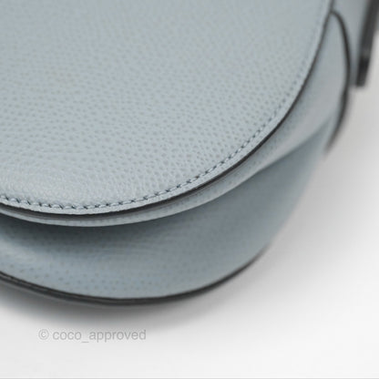 Christian Dior Mini Saddle Bag Cloud Blue Grained Calfskin Gold Hardware