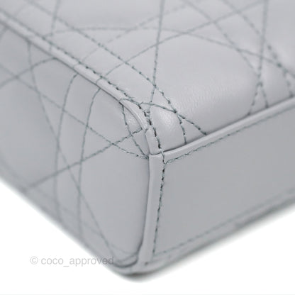 Dior Small Lady D-Joy Bag Grey Lambskin Cannage Gold Hardware