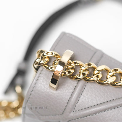 Christian Dior Medium Diorama Calfskin Flap Bag Grey Gold Hardware