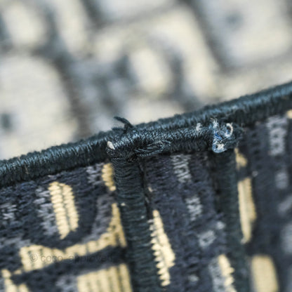 Christian Dior Navy Oblique Slim Saddle Pouch