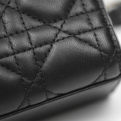 Dior Small Lady D-Joy Bag Black Lambskin Cannage Gold Hardware