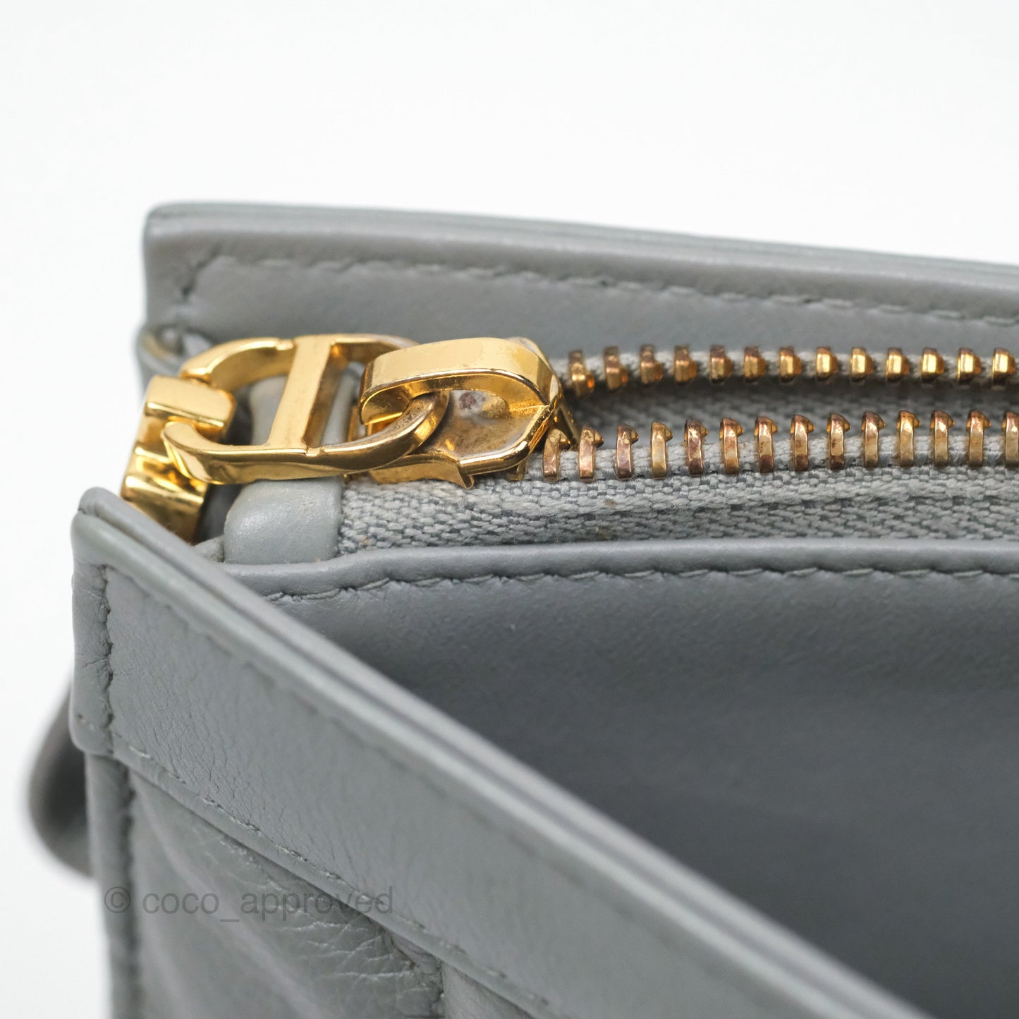 Christian Dior Dior Caro Every Dior Pouch Stone Gray Cannage Calfskin