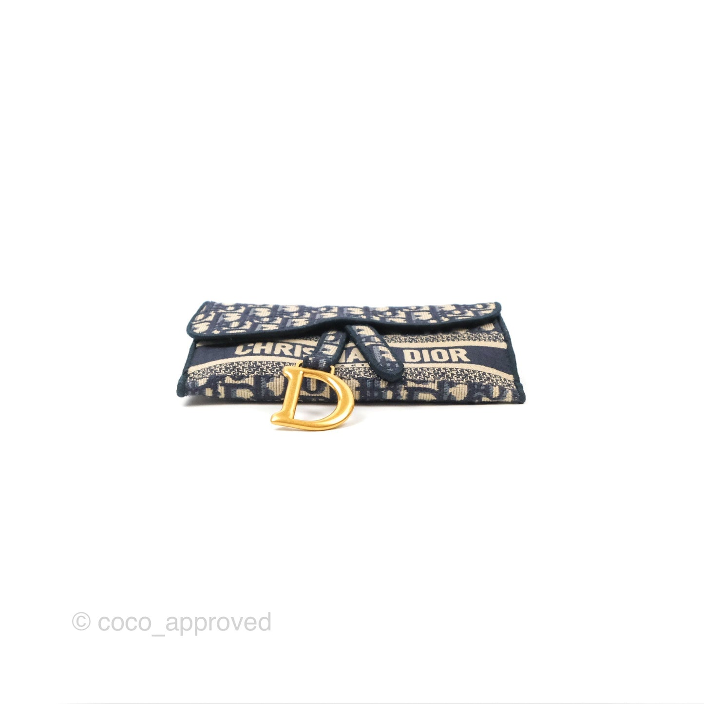 Christian Dior Navy Oblique Slim Saddle Pouch