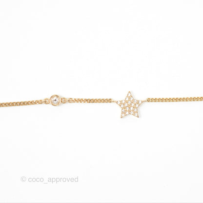 Christian Dior Petit CD Double Necklace Crystals Gold Tone
