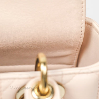 Christian Dior My ABCDior Lady Dior Baby Pink Cannage Lambskin Gold Hardware