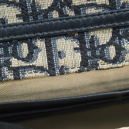 Christian Dior Saddle Chain Pouch Navy Oblique Jacquard