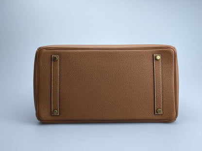 Hermes  Birkin 35 in gold vintage Togo leather