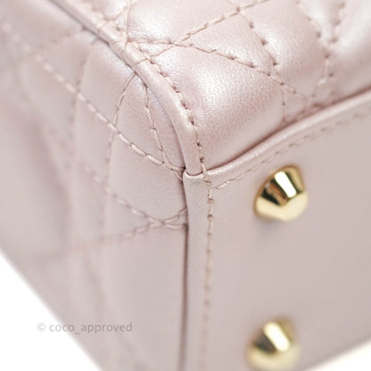 Christian Dior Calfskin Cannage Mini Lady Dior Light Pink