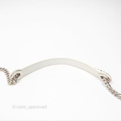 Christian Dior Cannage Mini Lady Dior White Silver Hardware
