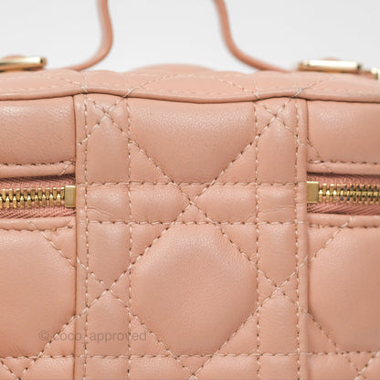 Christian Dior Micro Lady Dior Vanity Case Rose Des Vents Cannage Lambskin