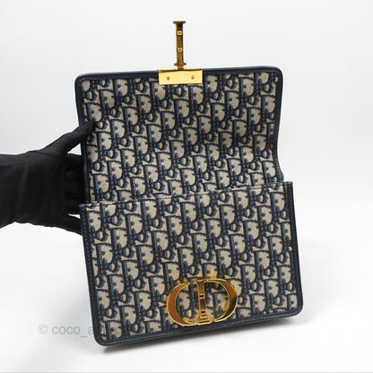 Dior 30 Montaigne Bag Blue Dior Oblique Jacquard