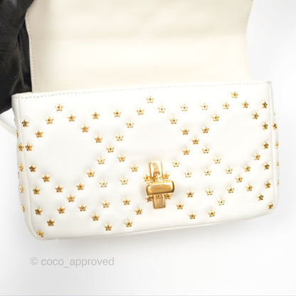 Dior Small Caro Bag Latte Lucky Star White Cannage Lambskin