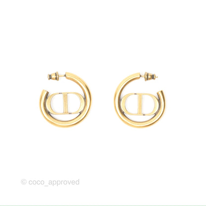Christian Dior 30 Montaigne Hoop Earrings Gold Tone