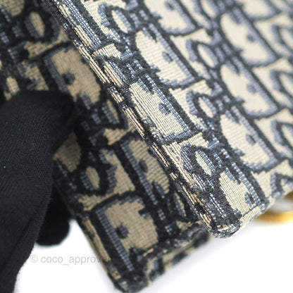 Christian Dior Saddle Chain Pouch Navy Oblique Jacquard