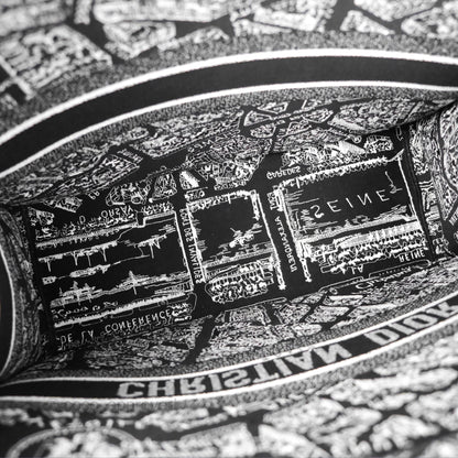 Christian Dior Large Dior Black and White Plan de Paris Embroidery Book Tote