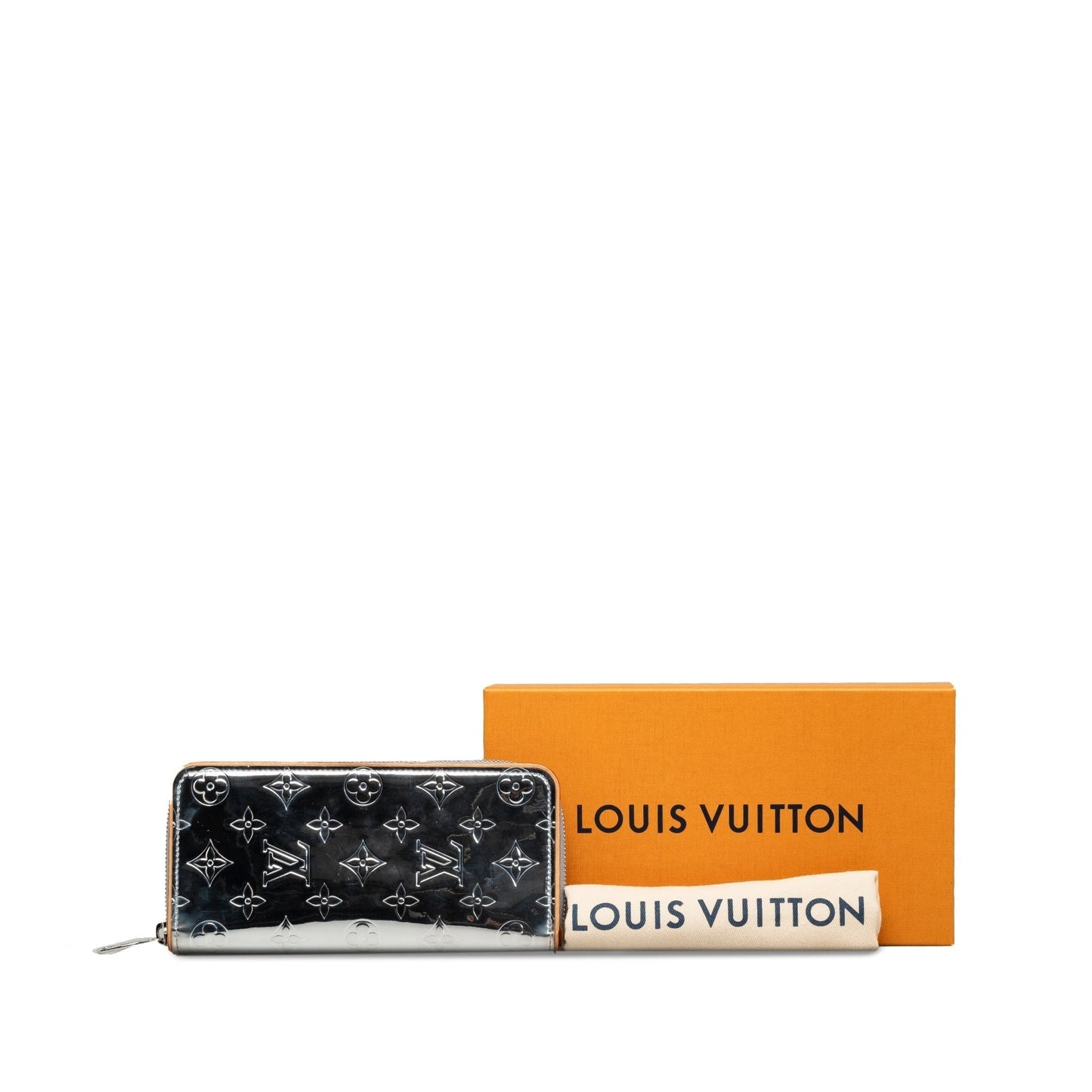 Silver Louis Vuitton Monogram Mirror Vertical Zippy Long Wallets