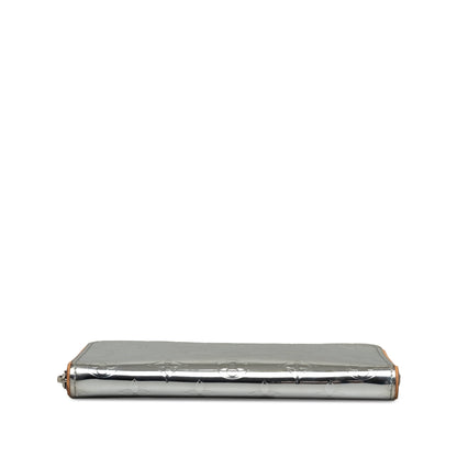 Silver Louis Vuitton Monogram Mirror Vertical Zippy Long Wallets