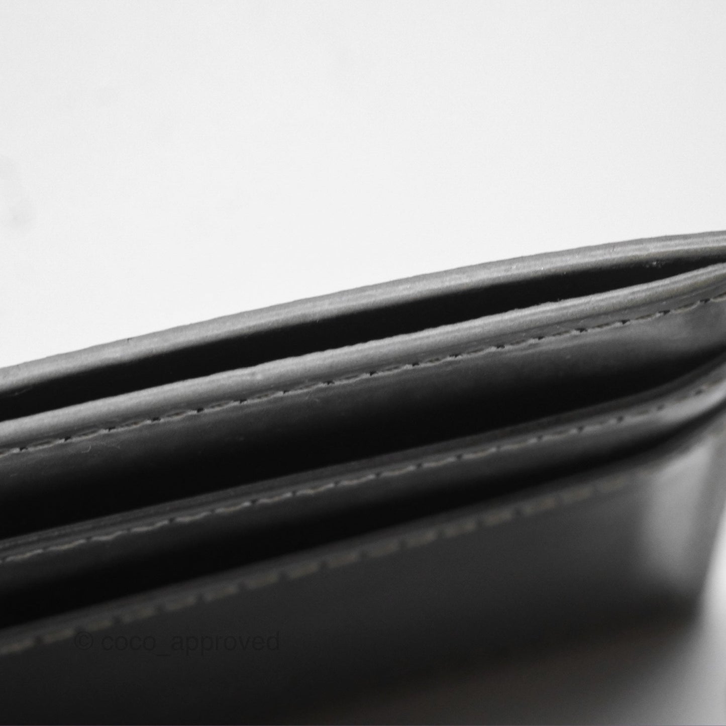 Christian Dior Metallic Sliver Card Holder Silver Hardware