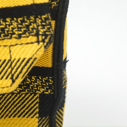 Christian Dior Small Diorcamp Bag Yellow Black Checkered Embroidery