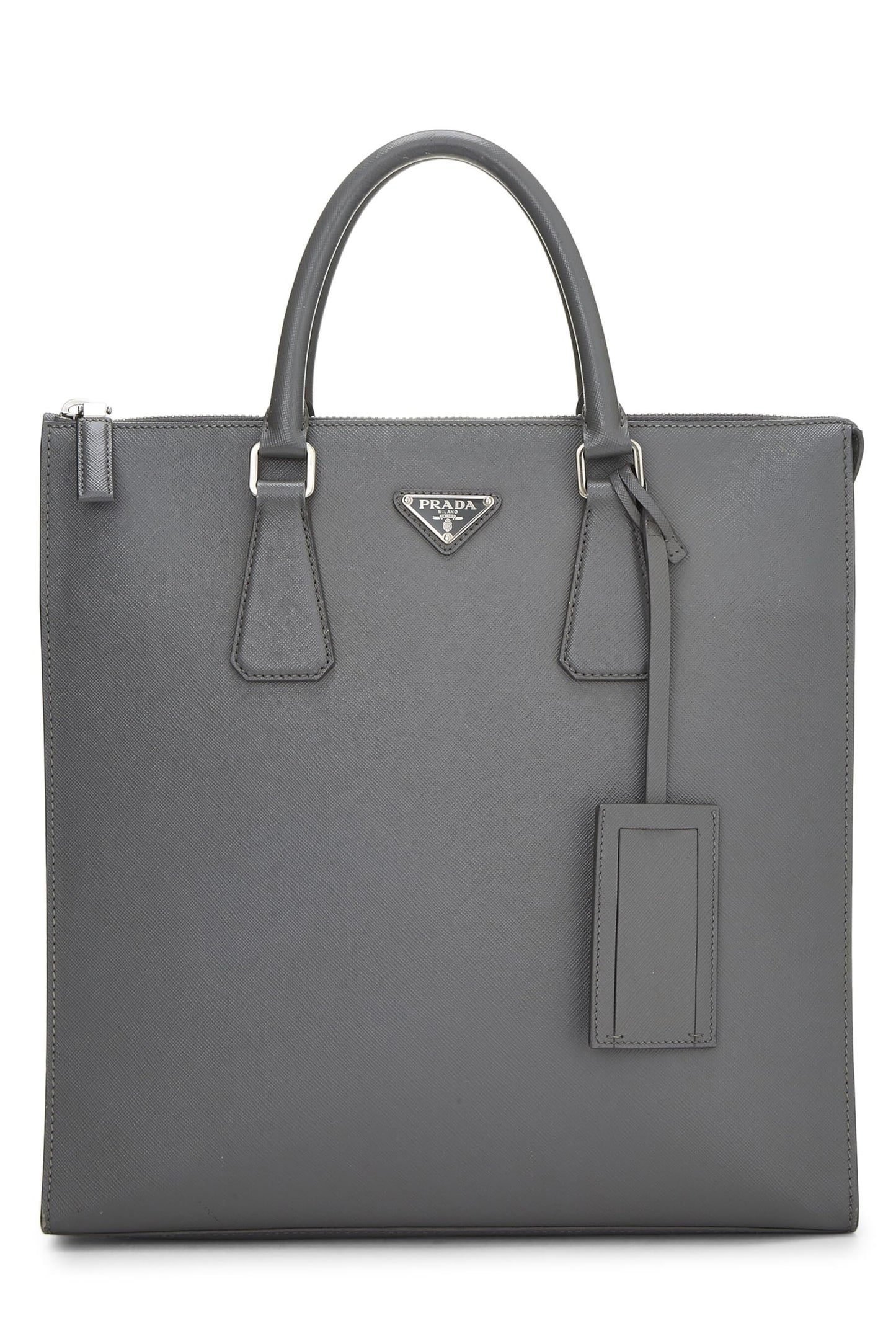 Prada,  Grey Saffiano Tote, Grey