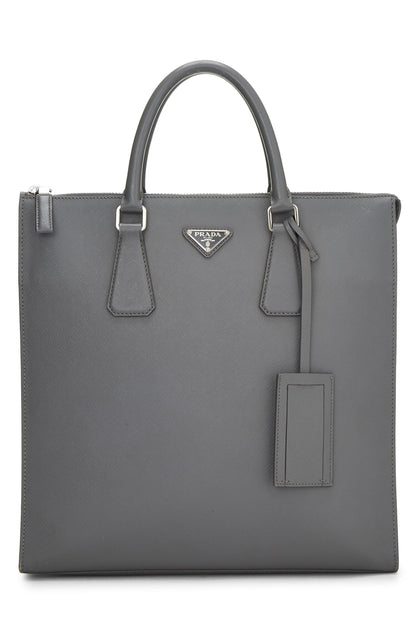 Prada,  Grey Saffiano Tote, Grey