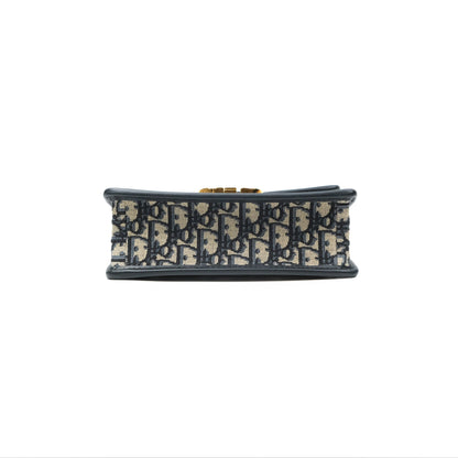 Dior 30 Montaigne East-West Bag With Chain Blue Dior Oblique Jacquard