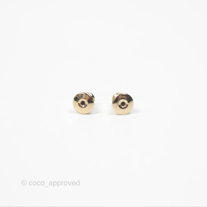 Christian Dior Crystal Pearl Shiny D Earrings Gold Tone