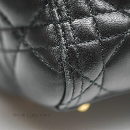 Christian Dior Medium Lady Dior Black Lambskin Gold Hardware