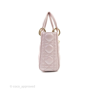 Christian Dior Calfskin Cannage Mini Lady Dior Light Pink