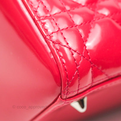 Christian Dior Medium Lady Dior Red Patent Silver Hardware
