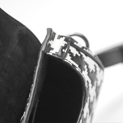 Christian Dior Bobby East-West Bag Black And White Houndstooth Embossed Calfskin