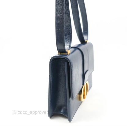 Dior 30 Montaigne Bag Navy Shiny Crinkled Lambskin