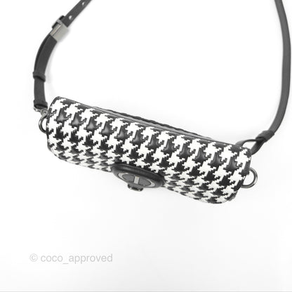 Christian Dior Bobby East-West Bag Black And White Houndstooth Embossed Calfskin