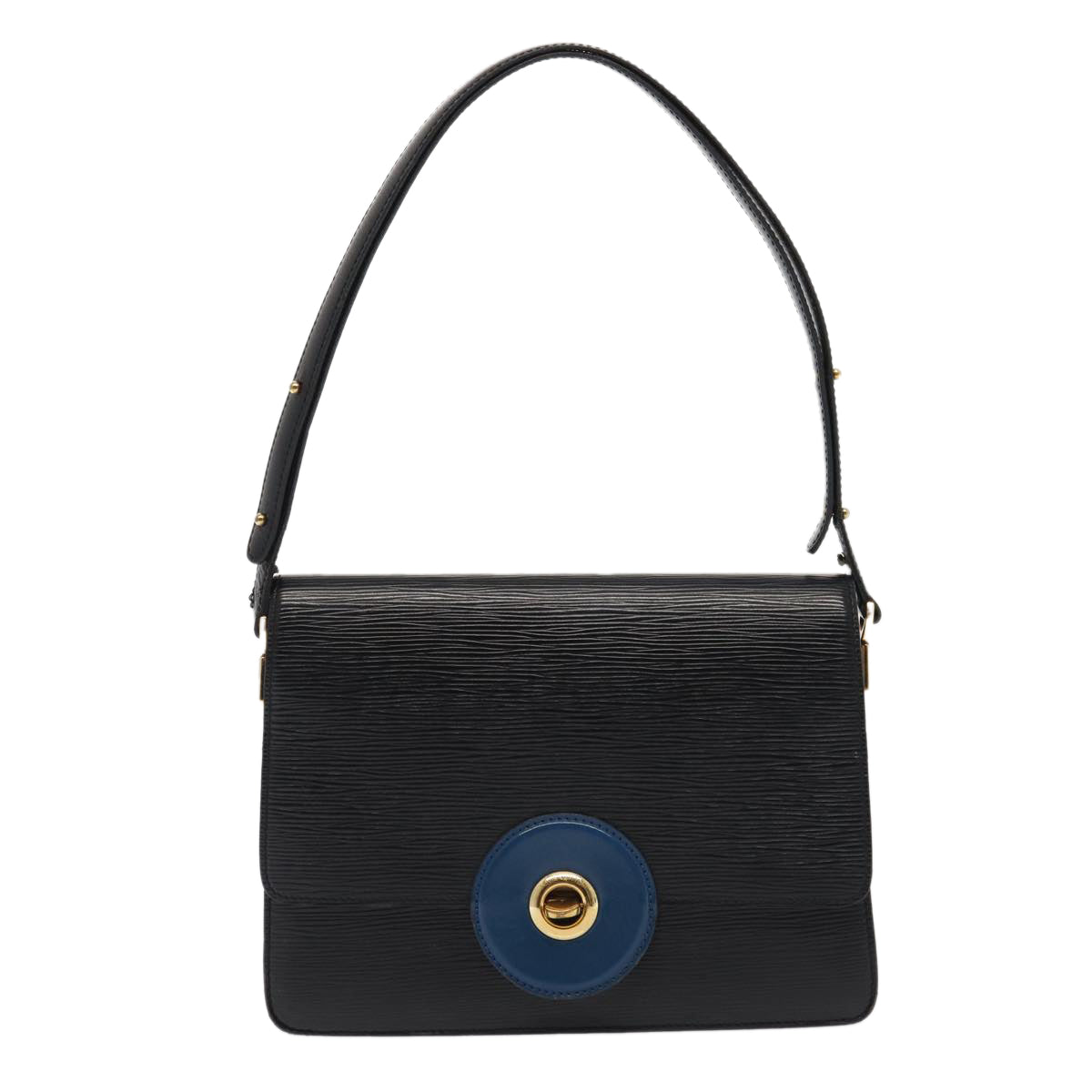 LOUIS VUITTON Epi Bicolor Free Run Shoulder Bag Black Blue M52415 LV Auth 87867