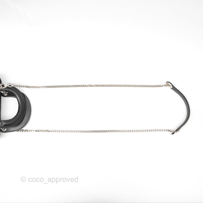 Christian Dior Cannage Mini Lady Dior Black Silver Hardware