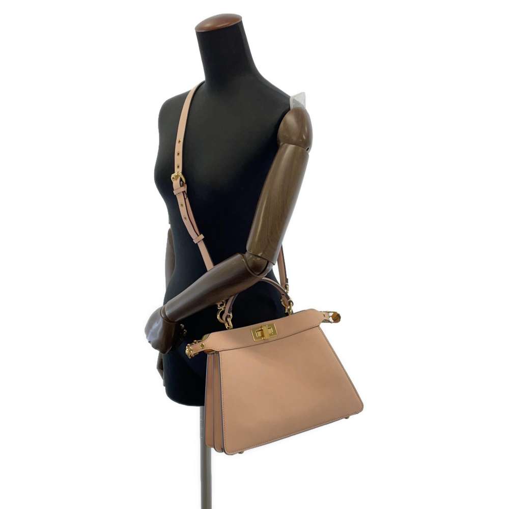 FENDI Fendace Peekaboo I see you Pink 8BN327 Leather Size Medium