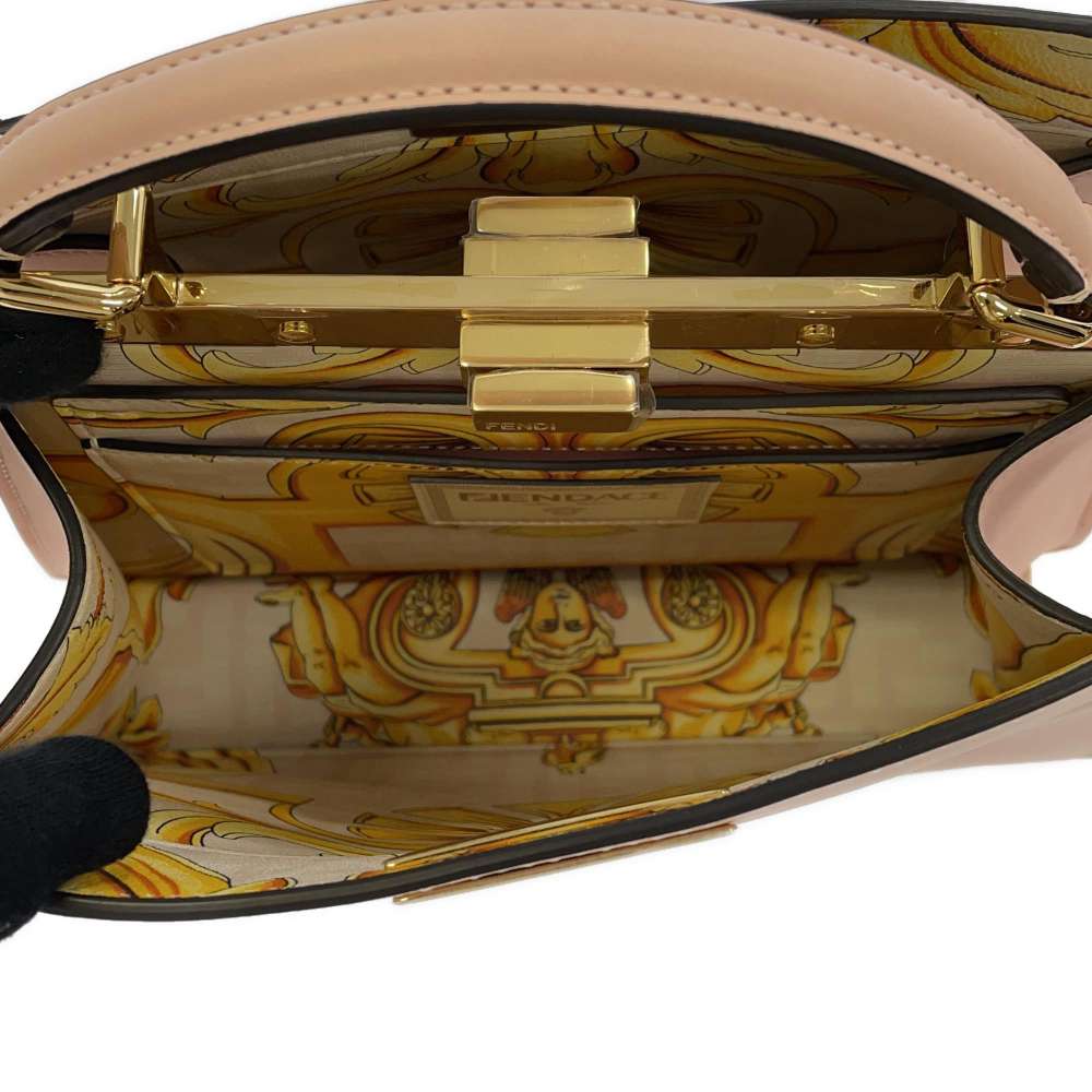 FENDI Fendace Peekaboo I see you Pink 8BN327 Leather Size Medium