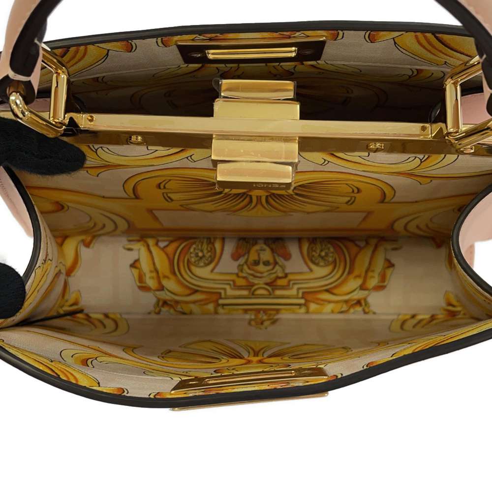 FENDI Fendace Peekaboo I see you Pink 8BN327 Leather Size Medium