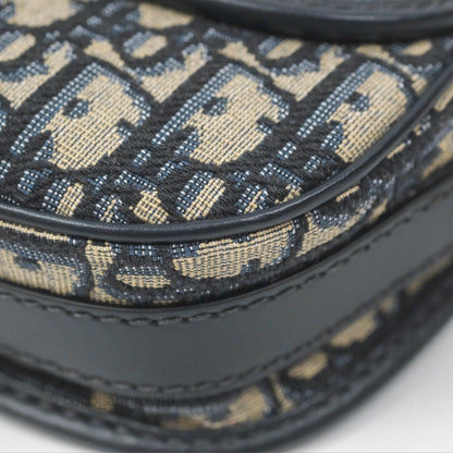 Christian Dior Bobby East-West Bag Blue Oblique Jacquard Canvas