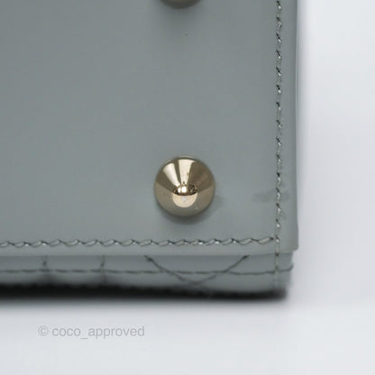 Christian Dior Lady Dior Grey Patent Gold Hardware