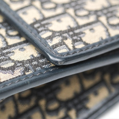 Christian Dior 30 Montaigne with Chain Blue Dior Oblique Jacquard