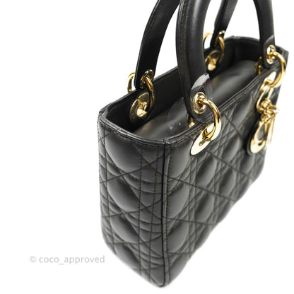 Christian Dior Lambskin My ABCDior Lady Dior Dark Grey Gold Hardware